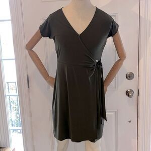 Michael Kors olive surplice wrap dress M